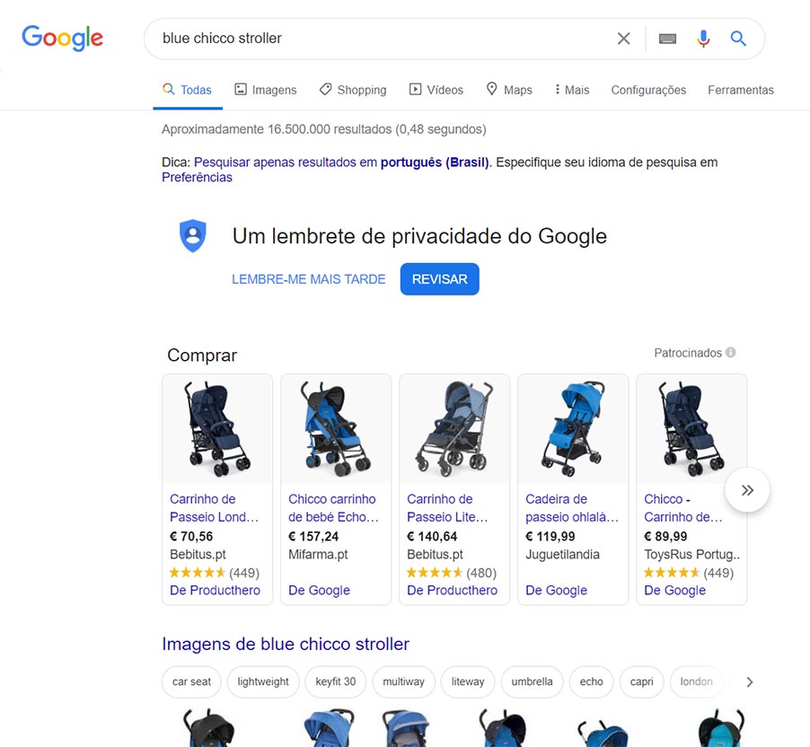 Google search blue chicco stroller